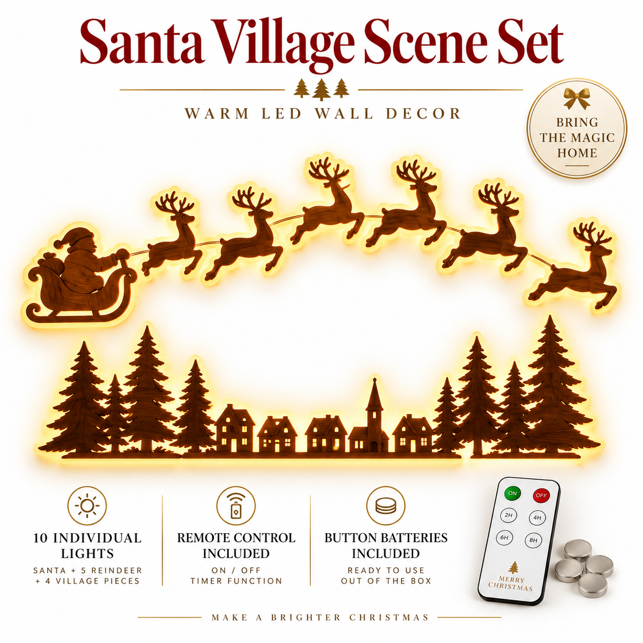 Santa + 6 Reindeer + Forest
