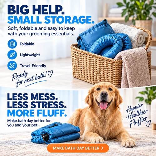 🐶 Cozy Dog Drying Bag – Quick-Dry Pet Towel
