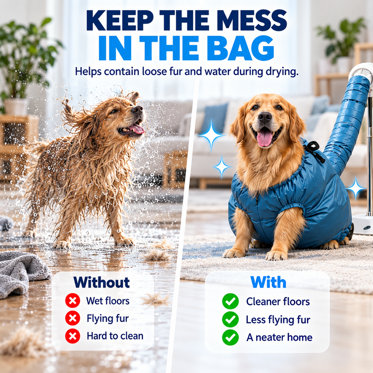 🐶 Cozy Dog Drying Bag – Quick-Dry Pet Towel