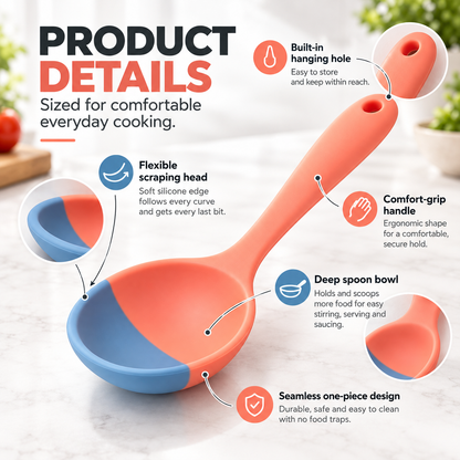 🥄✨Flexible silicone spatula that scrapes out every last bite✨