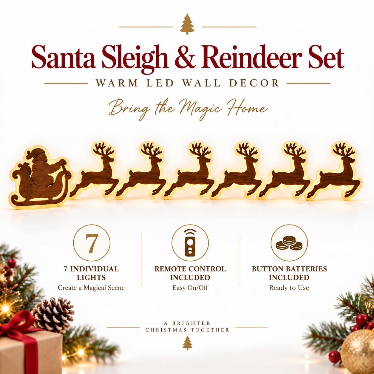 Santa + 6 Reindeer