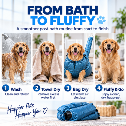 🐶 Cozy Dog Drying Bag – Quick-Dry Pet Towel