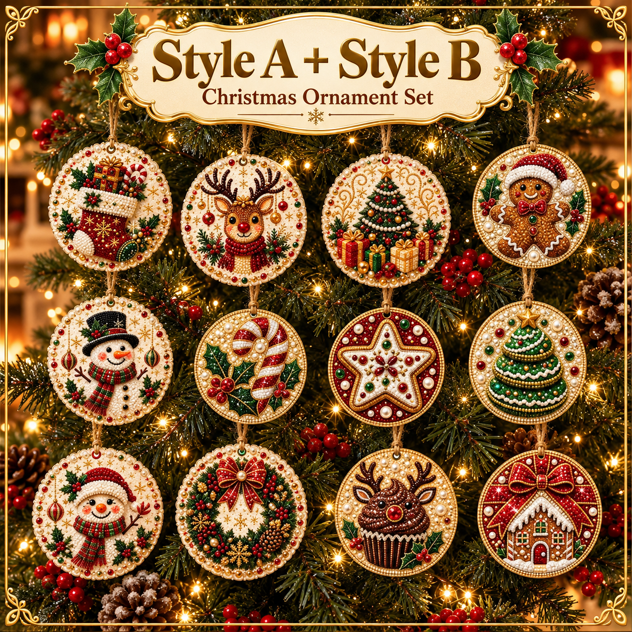 🔥12-Piece Set – Christmas Styles A & B