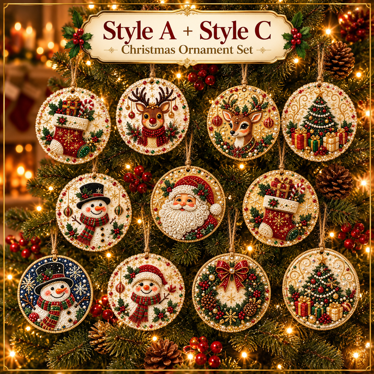 🎁12-Piece Set – Christmas Styles A & D