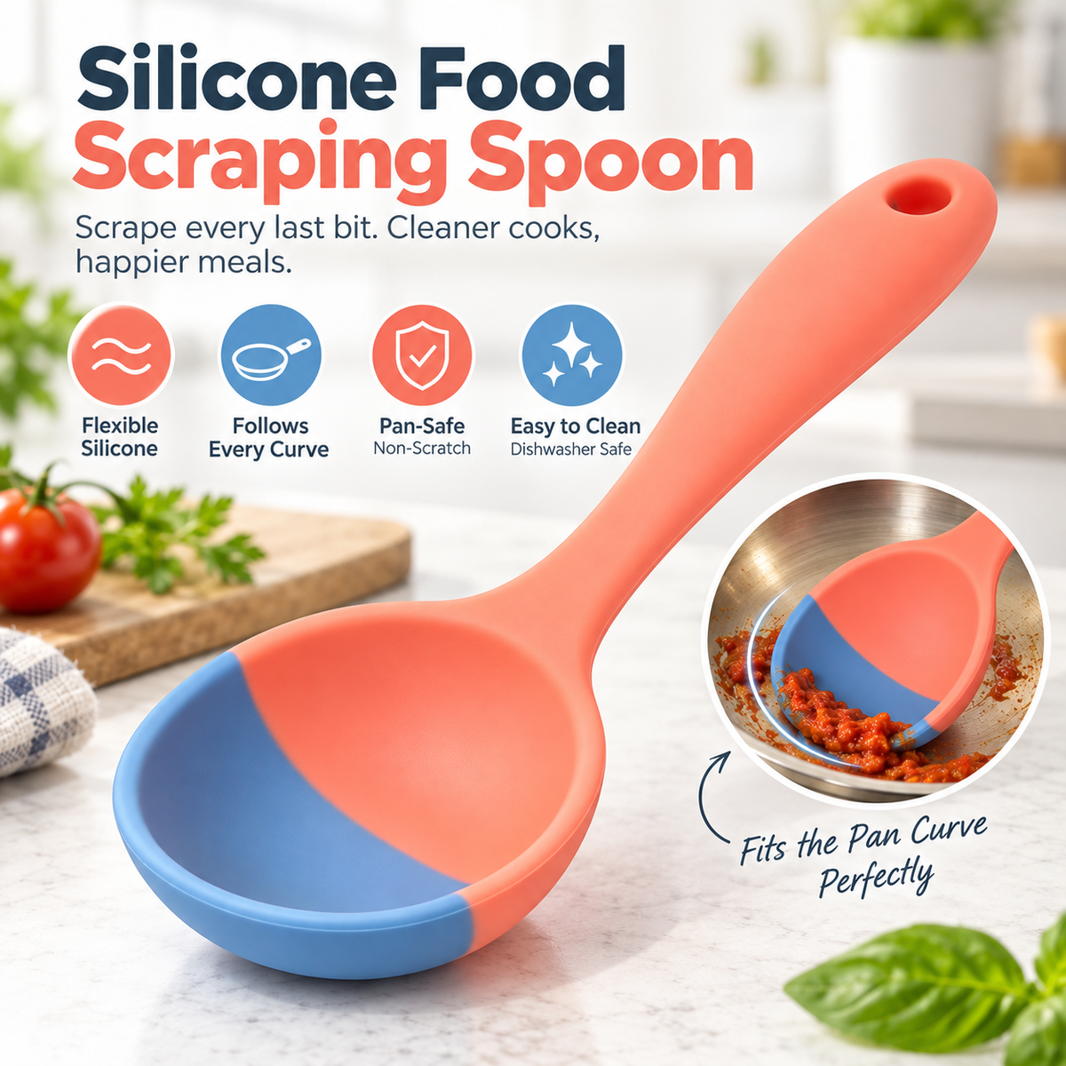🥄✨Flexible silicone spatula that scrapes out every last bite✨